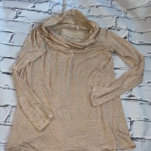 Beige longsleeve shirt knit detail on the back